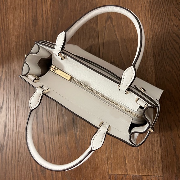 KATE SPADE STACI CAMERON SATCHEL SHOULDER BAG PURSE TOTE WHITE LEATHER - Picture 4 of 5